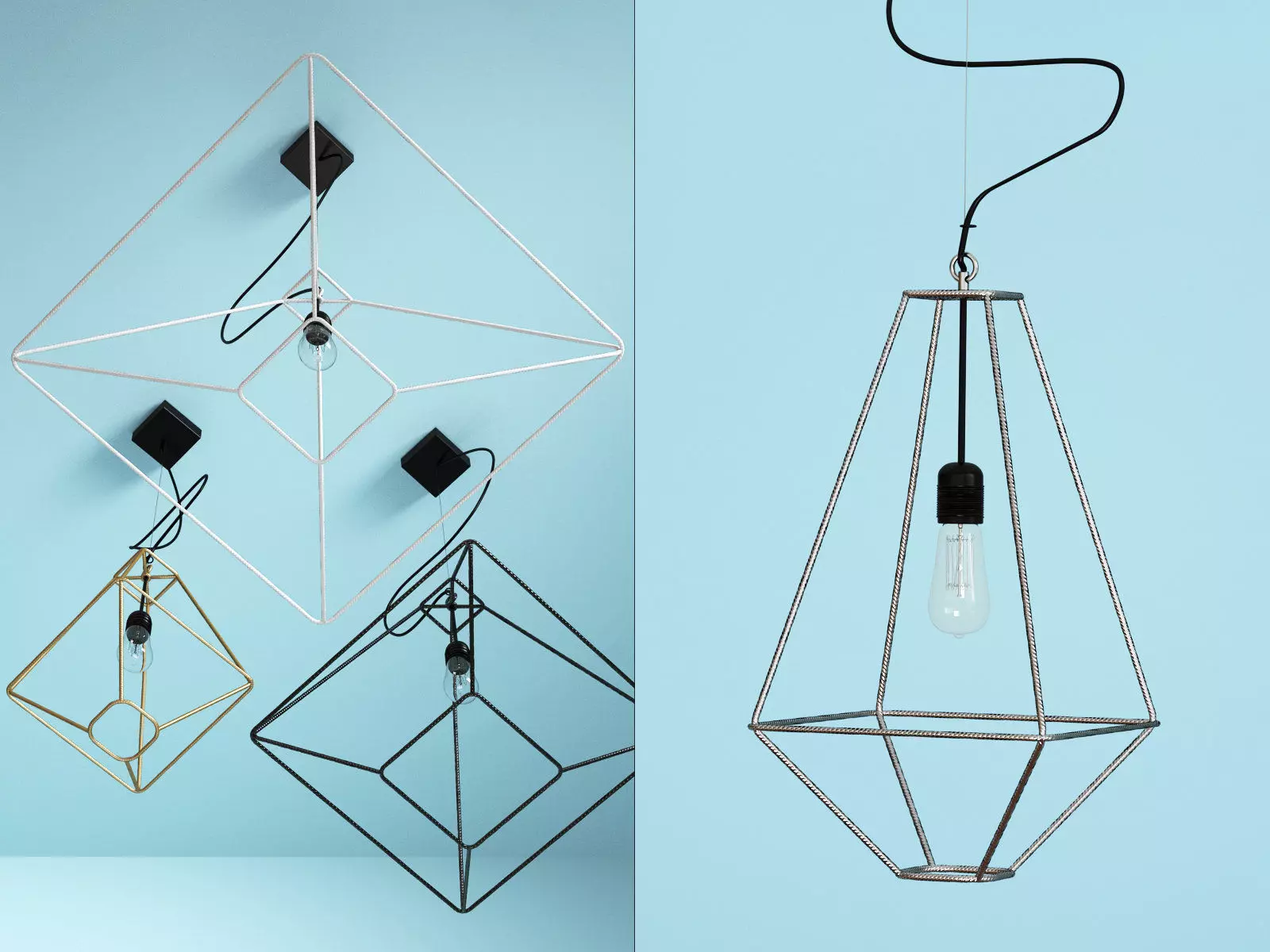 ConTradition pendant light hanging from wire 3D model_3