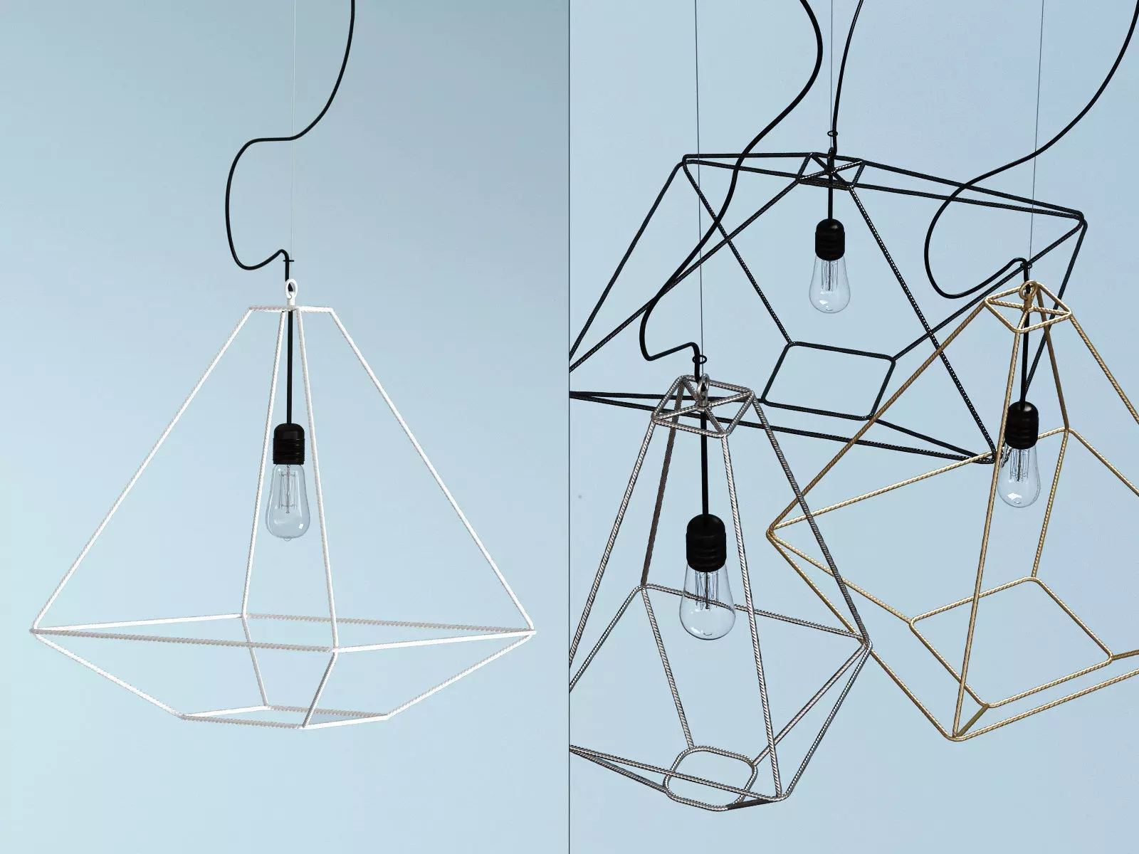 ConTradition pendant light hanging from wire 3D model_1