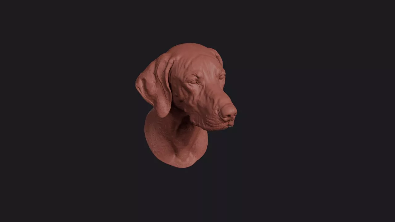 Vizsla Dog Head Bust Wall Mount 3D print model