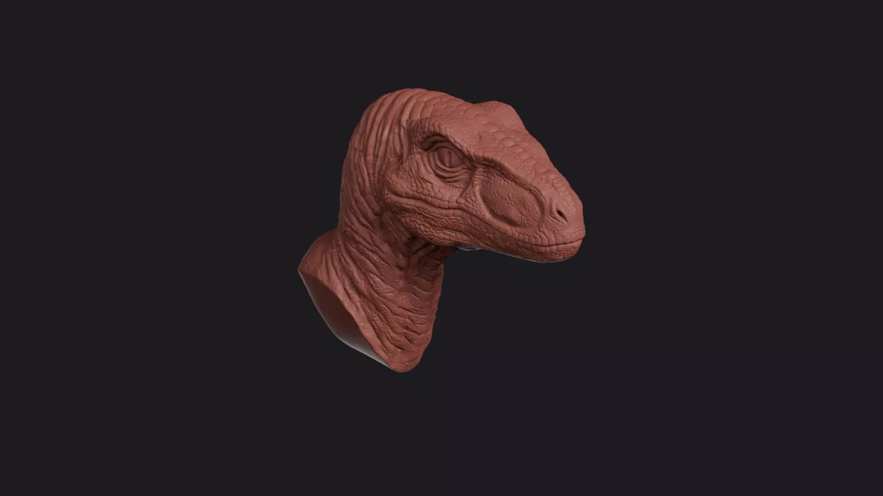 Velociraptor Head Bust Wall Mount 3D print model