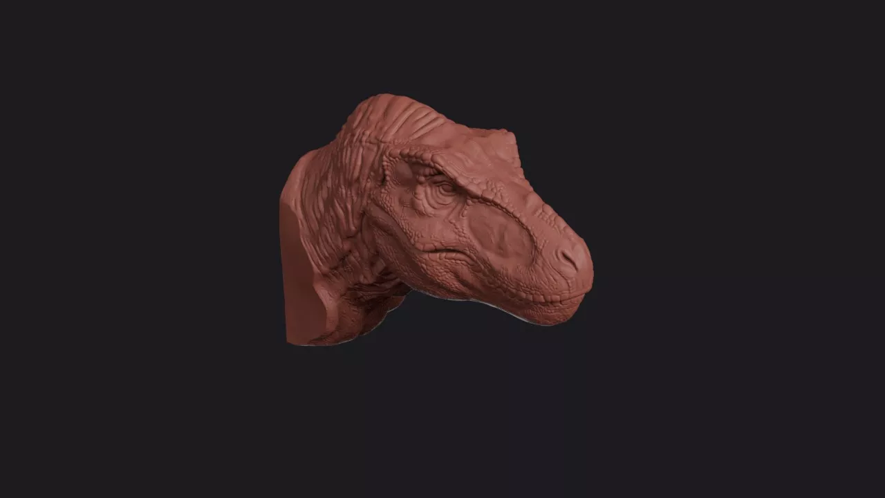 Tyrannosaurus Rex Head Bust Wall Mount 3D print model