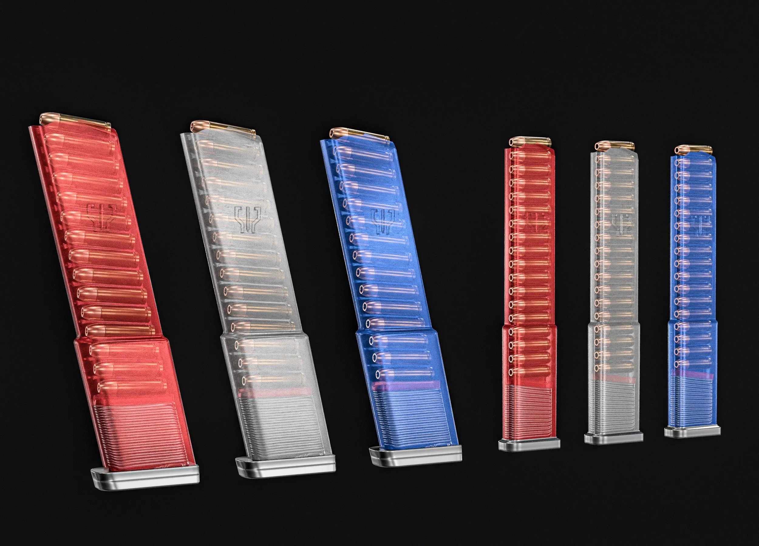 Transparent Polymer Magazine Pack Low-poly 3D model