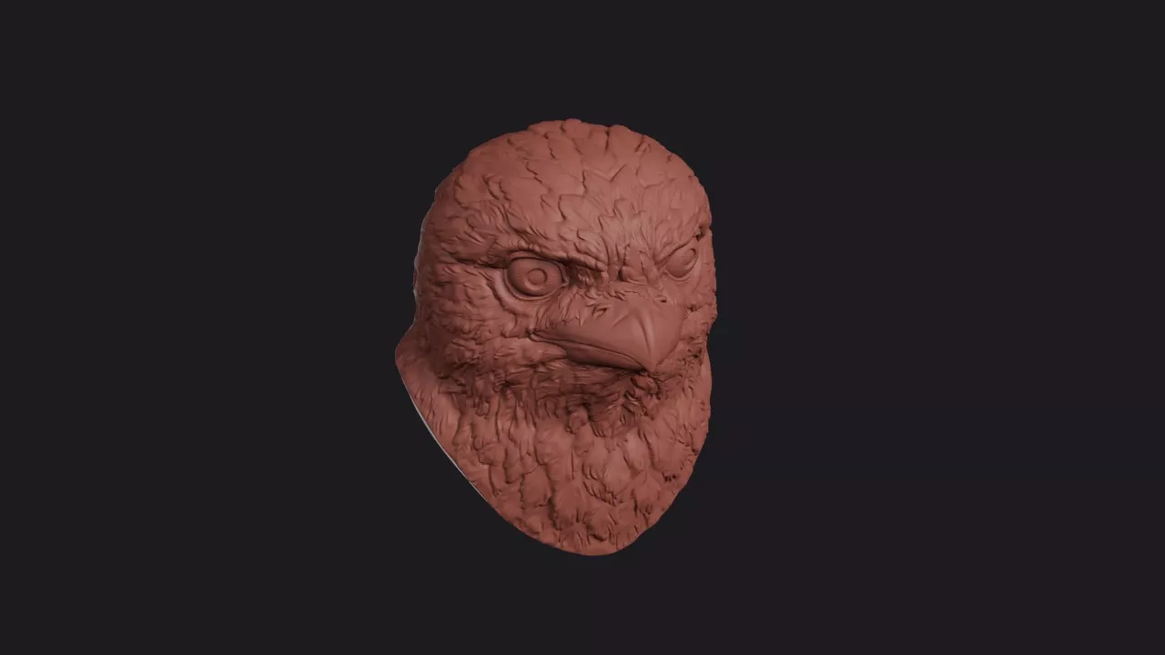 Tawny Frogmouth Head Bust Wall Mount 3D print model
