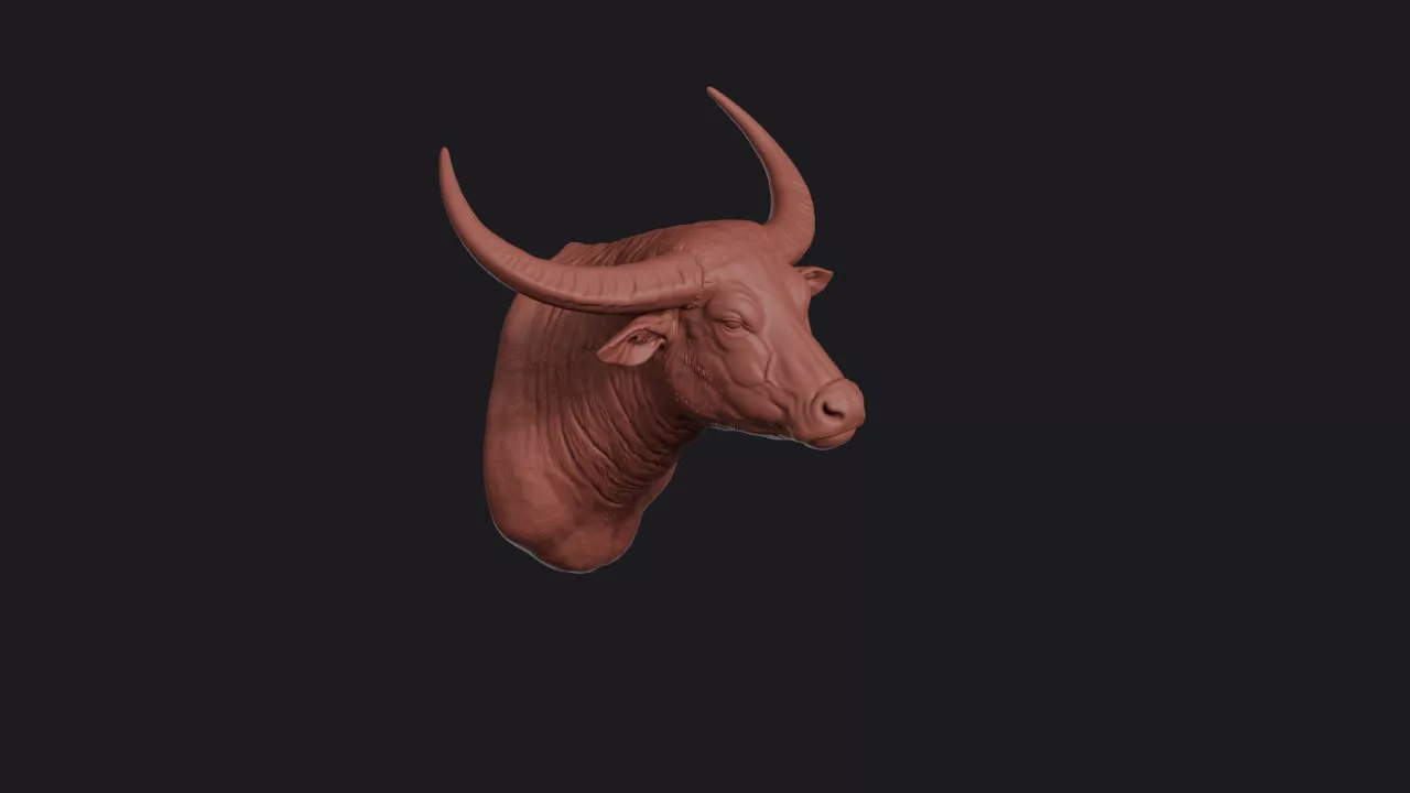 Tamaraw Buffalo Head Bust Wall Mount 3D print model