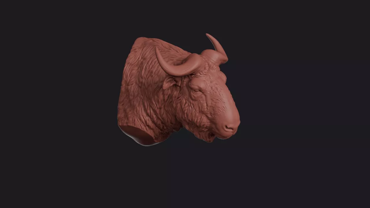 Takin Head Bust Wall Mount 3D print model