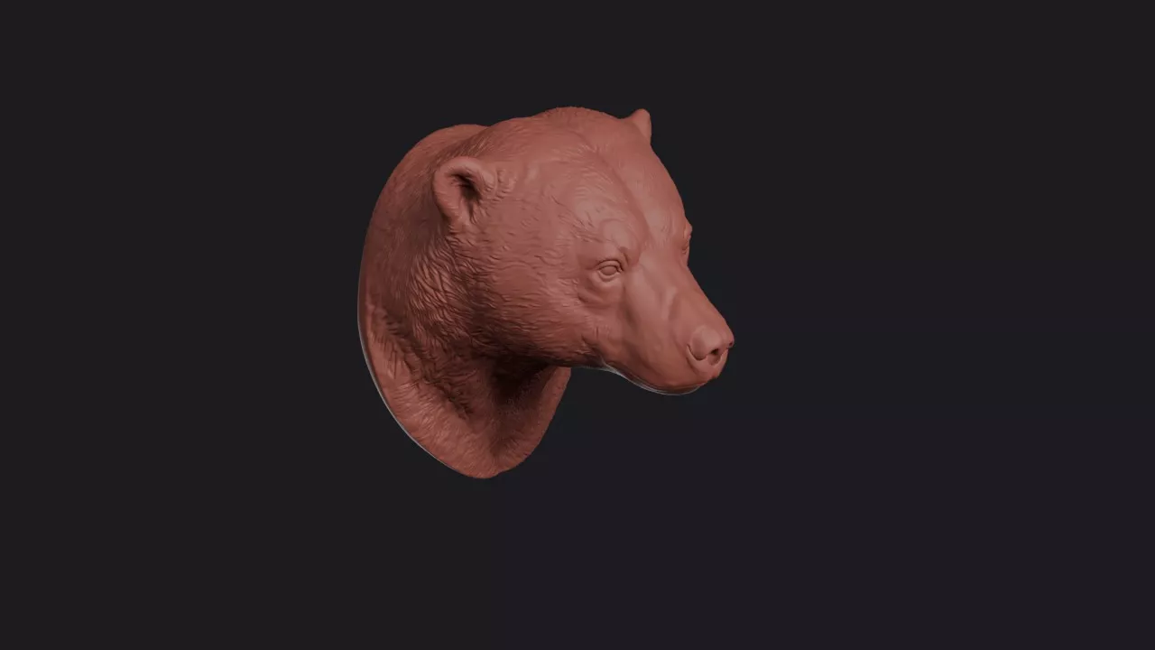 Sun Bear Head Bust Wall Mount 3D print model
