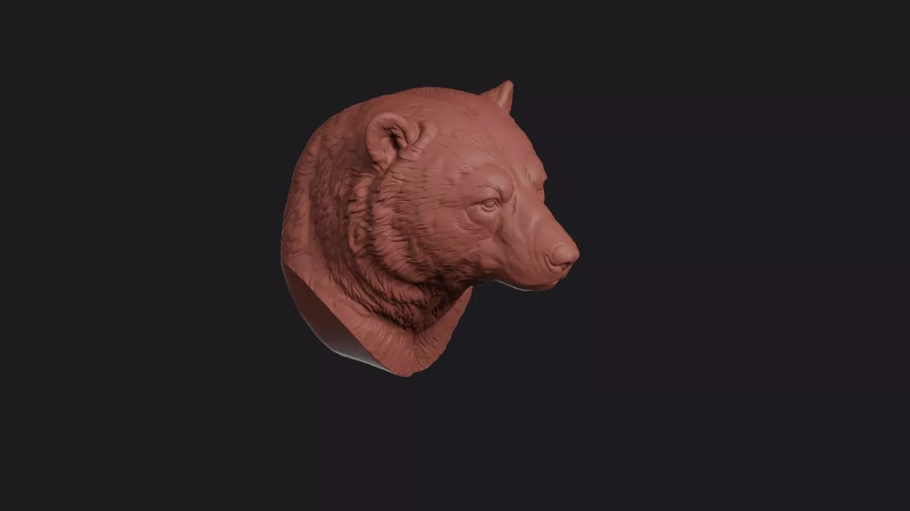 Spectacled Bear Head Bust Wall Mount 3D print model