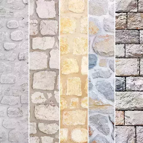 Collection of stone slate 3D model