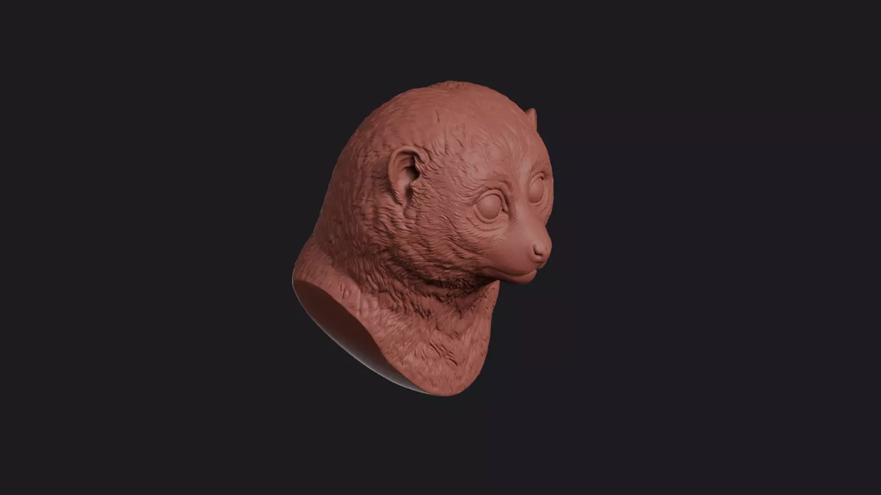 Slow Loris Head Bust Wall Mount 3D print model