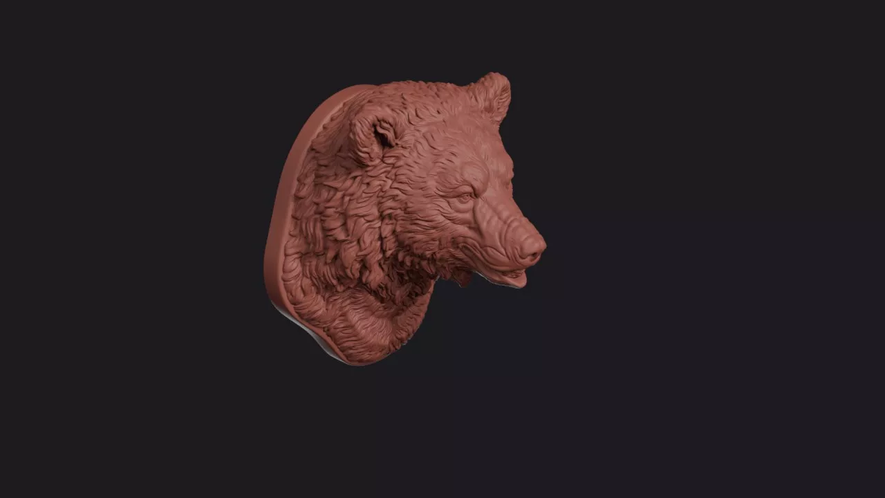 Sloth Bear Head Bust Wall Mount 3D print model