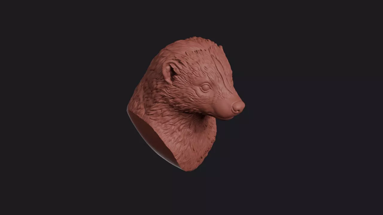 Skunk Head Bust Wall Mount 3D print model