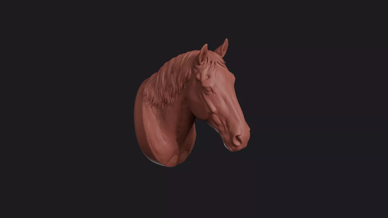 Shire Horse Head Bust Wall Mount 3D print model