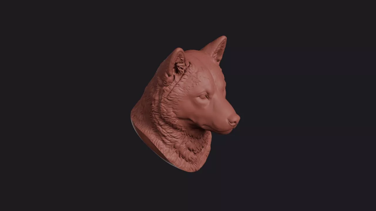 Shiba Inu Head Bust Wall Mount 3D print model