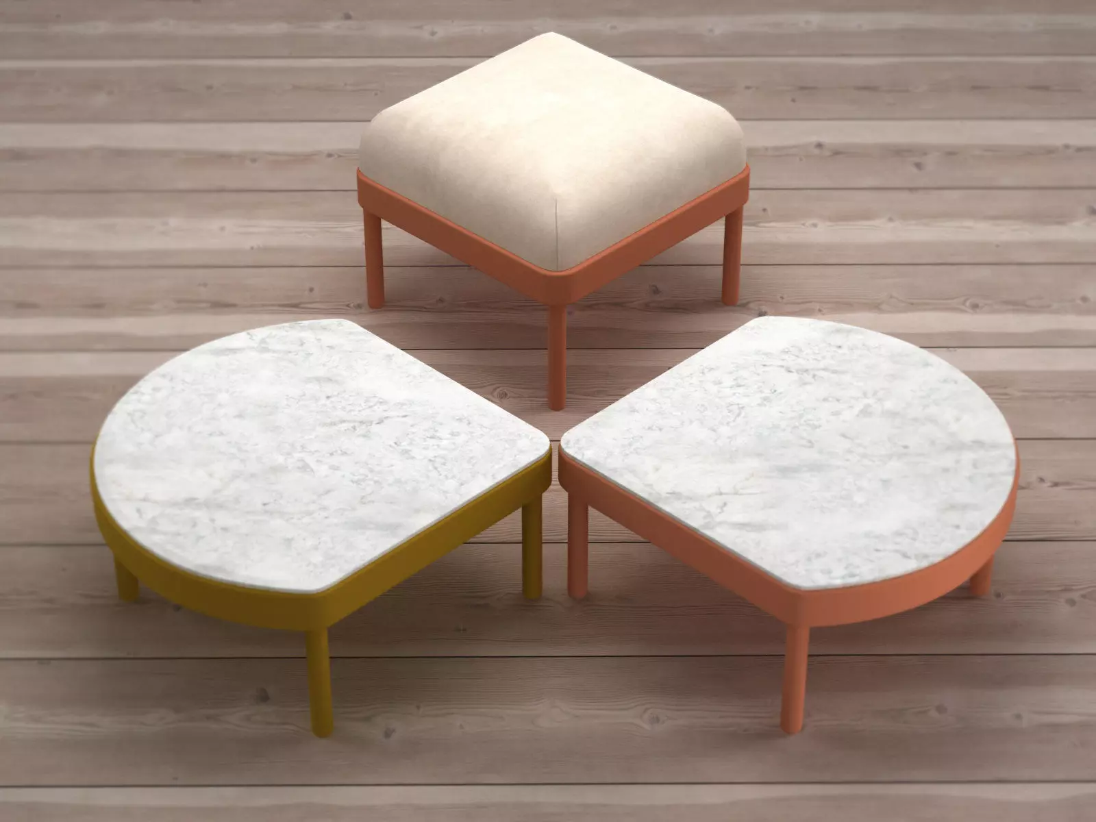 Mosaico coffee table blocks 3D model_3