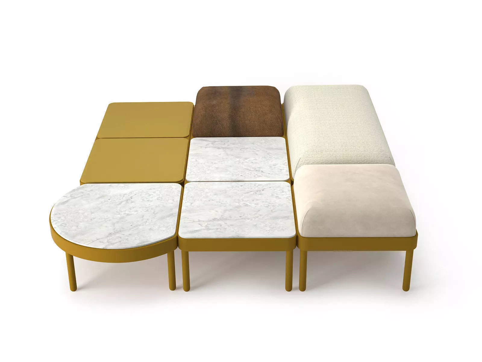 Mosaico coffee table blocks 3D model_1