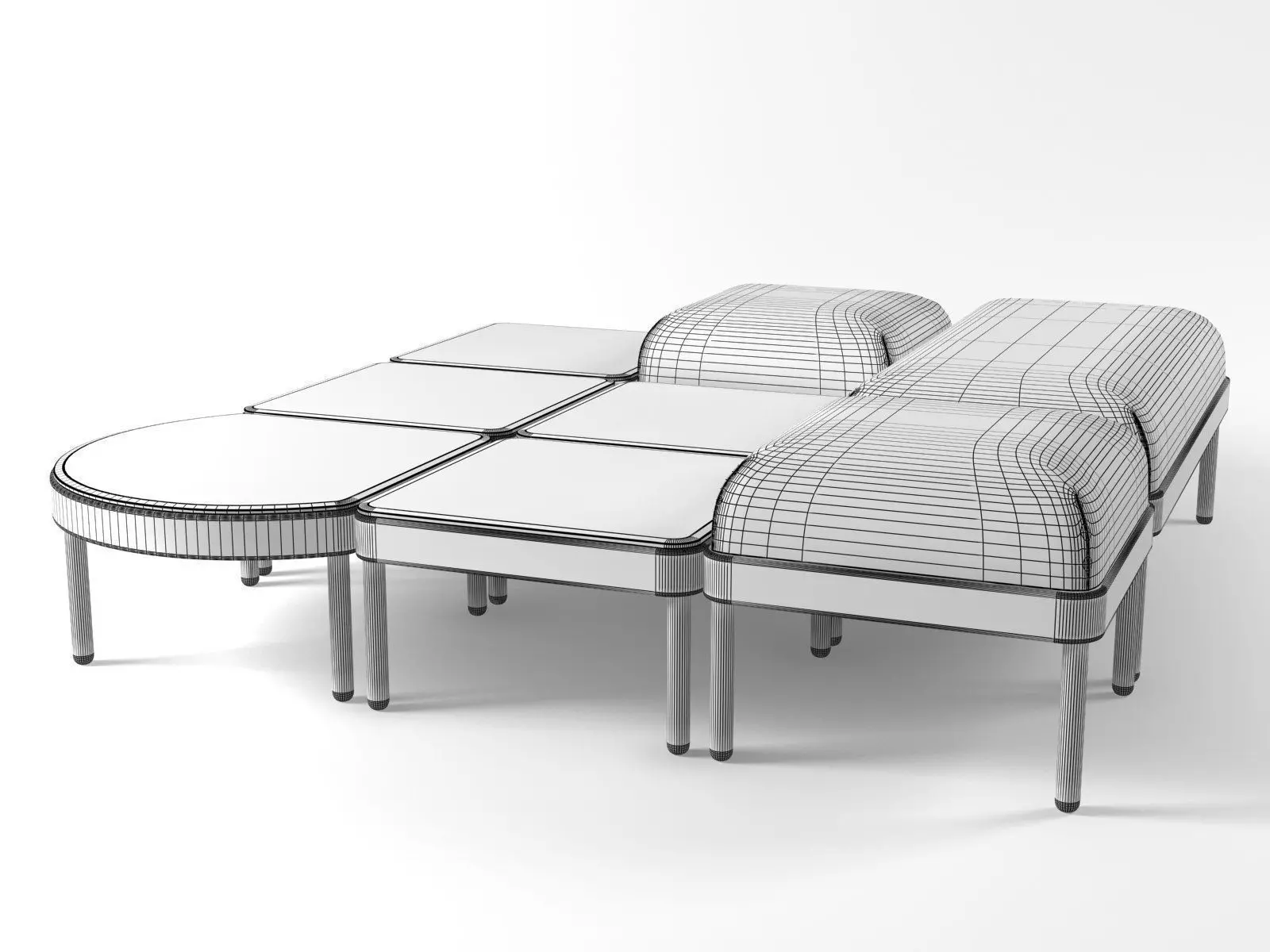 Mosaico coffee table blocks 3D model_16