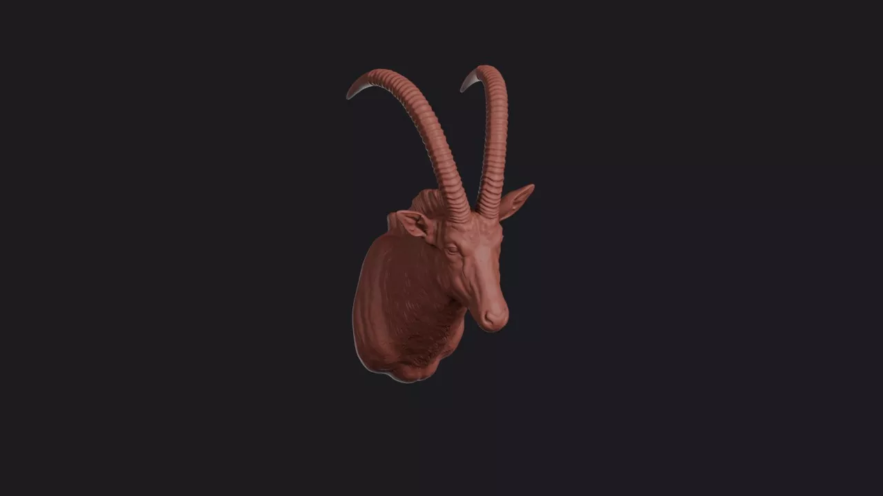 Sable Antelope Head Bust Wall Mount 3D print model
