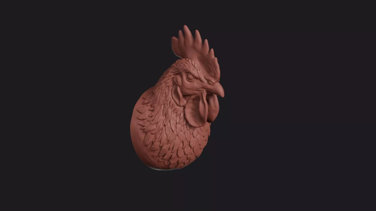 Rooster Head Bust Wall Mount 3D print model