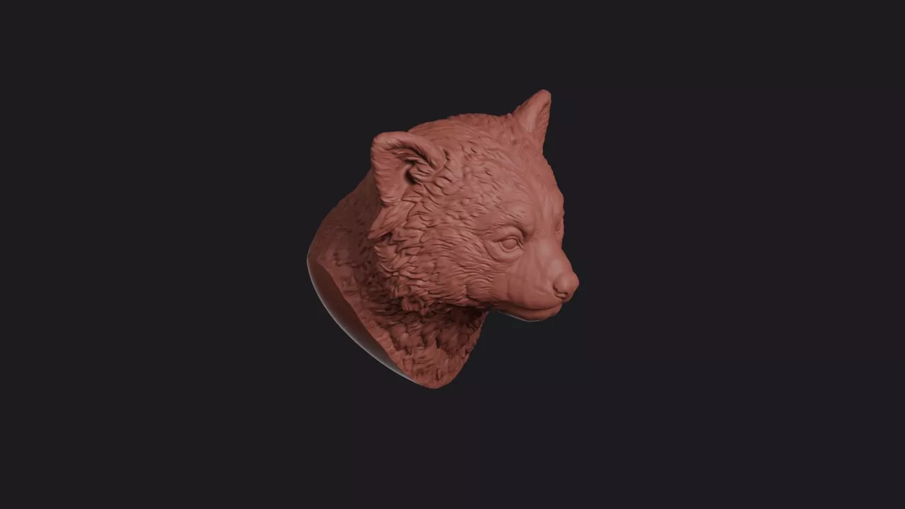 Red Panda Head Bust Wall Mount 3D print model