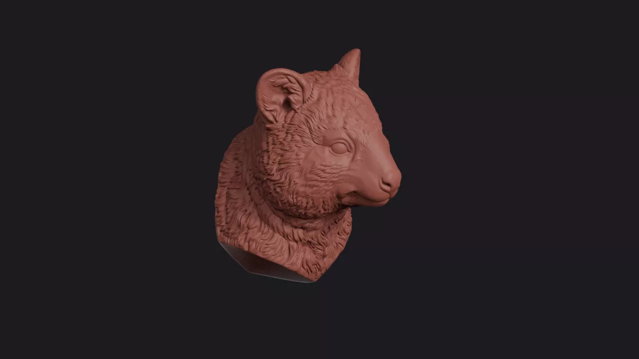 Quokka Head Bust Wall Mount 3D print model