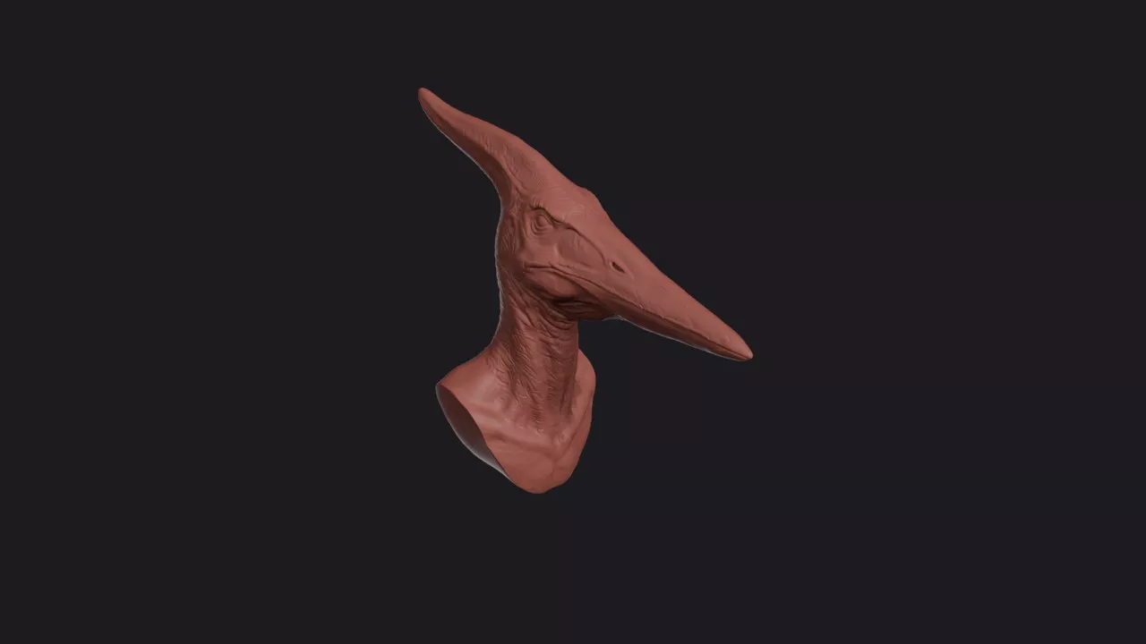 Pteranodon Head Bust Wall Mount 3D print model