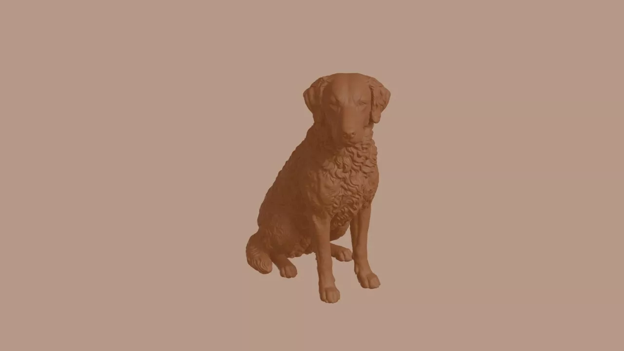 Croatian Sheepdog in Sitting Pose 3D print model