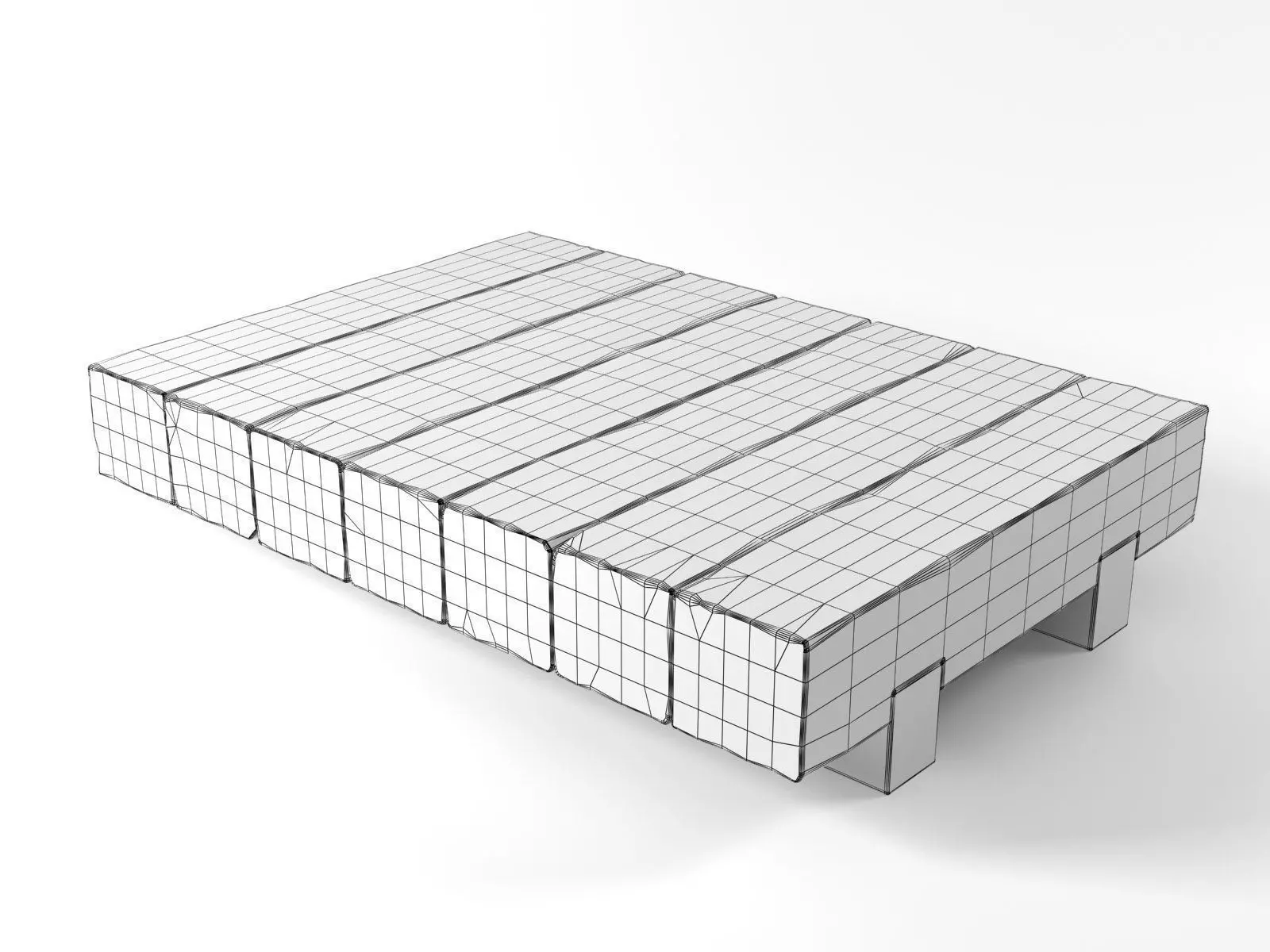 Beam wooden coffee table with legs 3D model_5