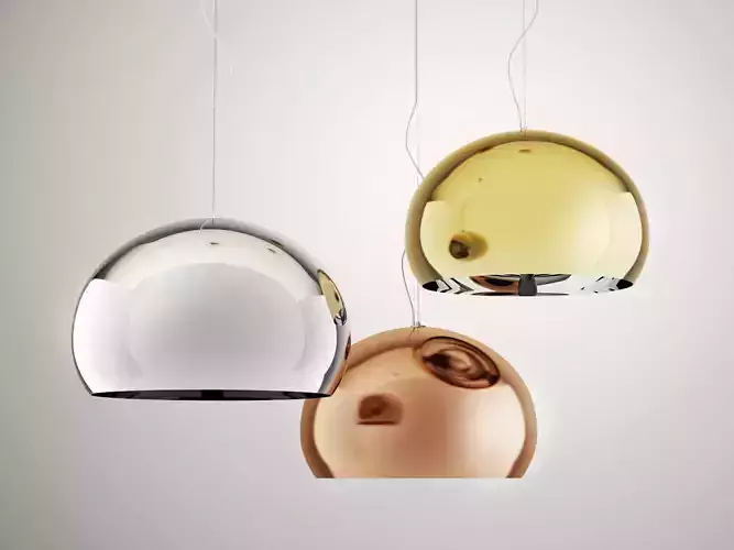 Fly three gold and silver pendant lights