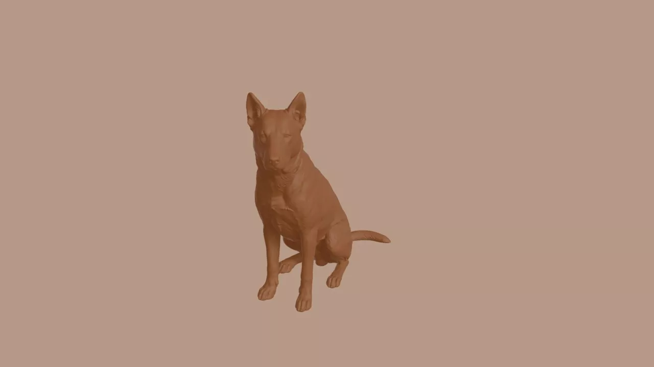 Chinook Dog in Sitting Pose 3D print model