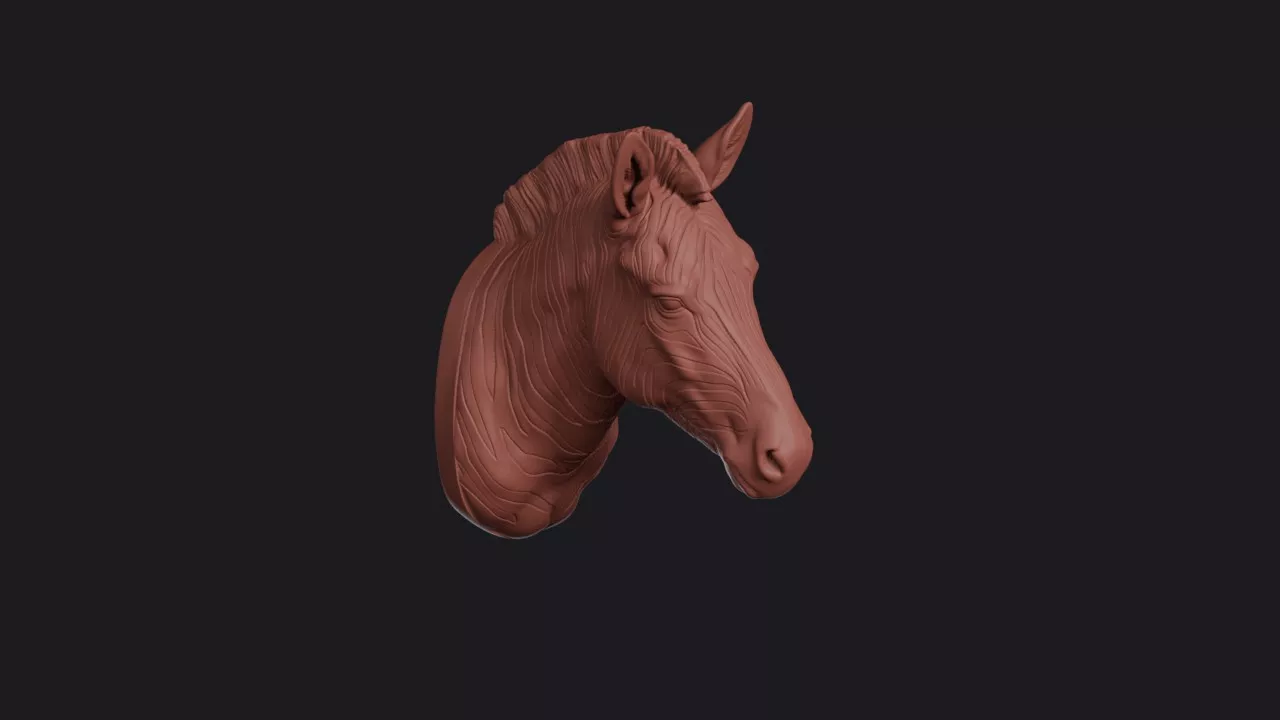 Mountain Zebra Head Bust Wall Mount 3D print model