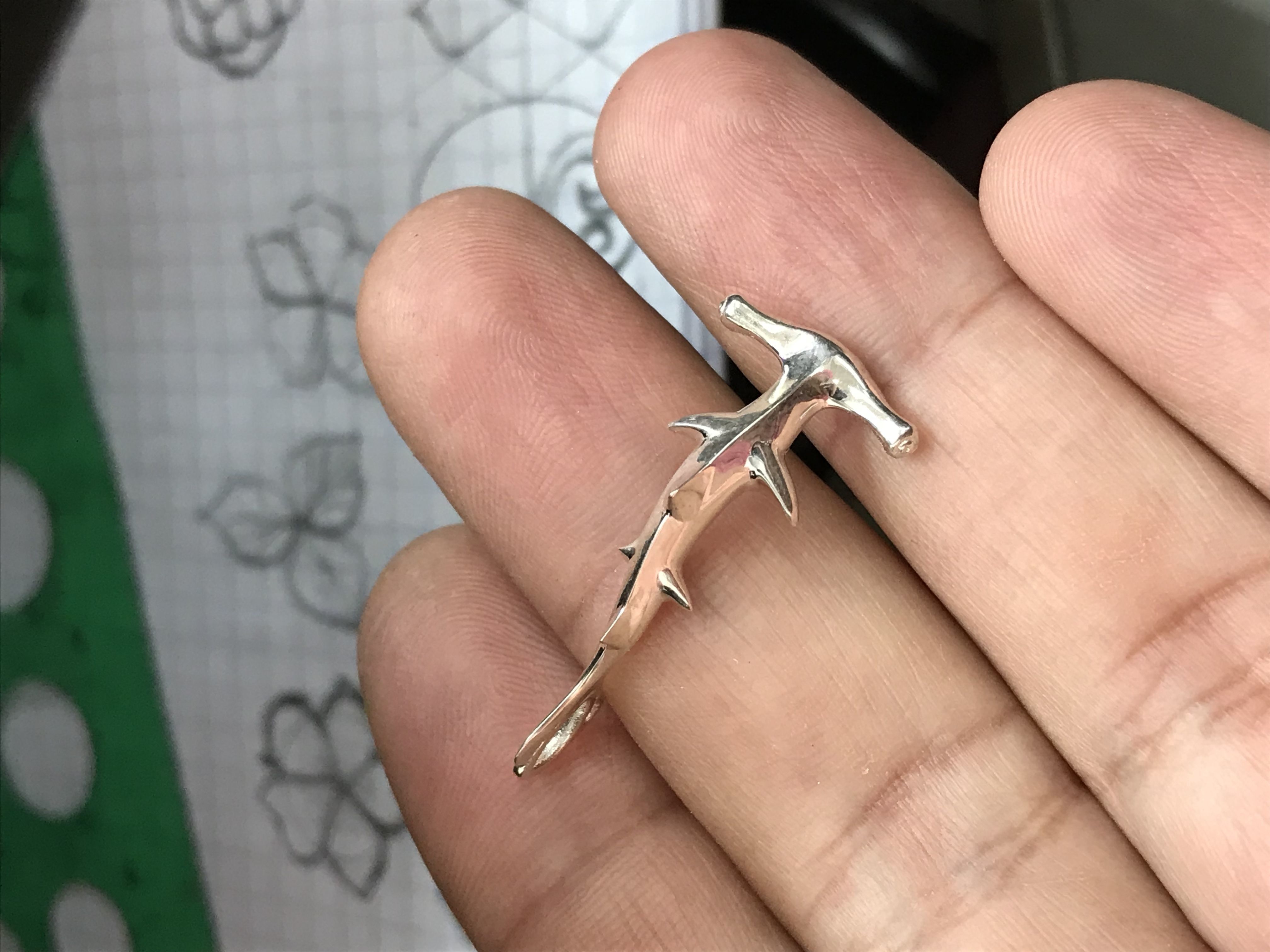 Hammerhead shark hook bracelet 3D print model_7