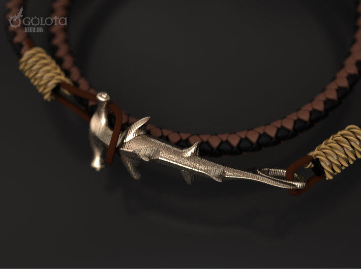 Hammerhead shark hook bracelet 3D print model_4