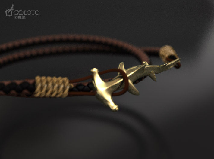 Hammerhead shark hook bracelet 3D print model_3