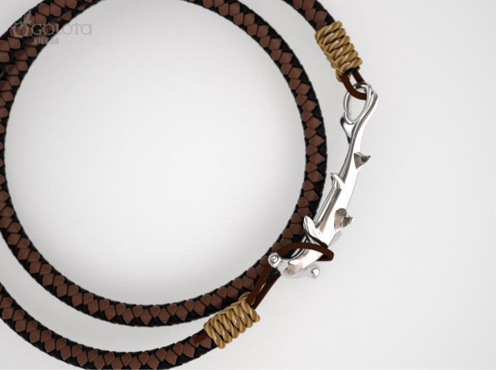 Hammerhead shark hook bracelet 3D print model_6