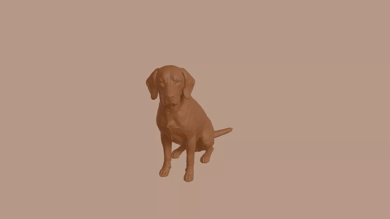 Beagle Harrier Dog in Sitting Pose 3D print model