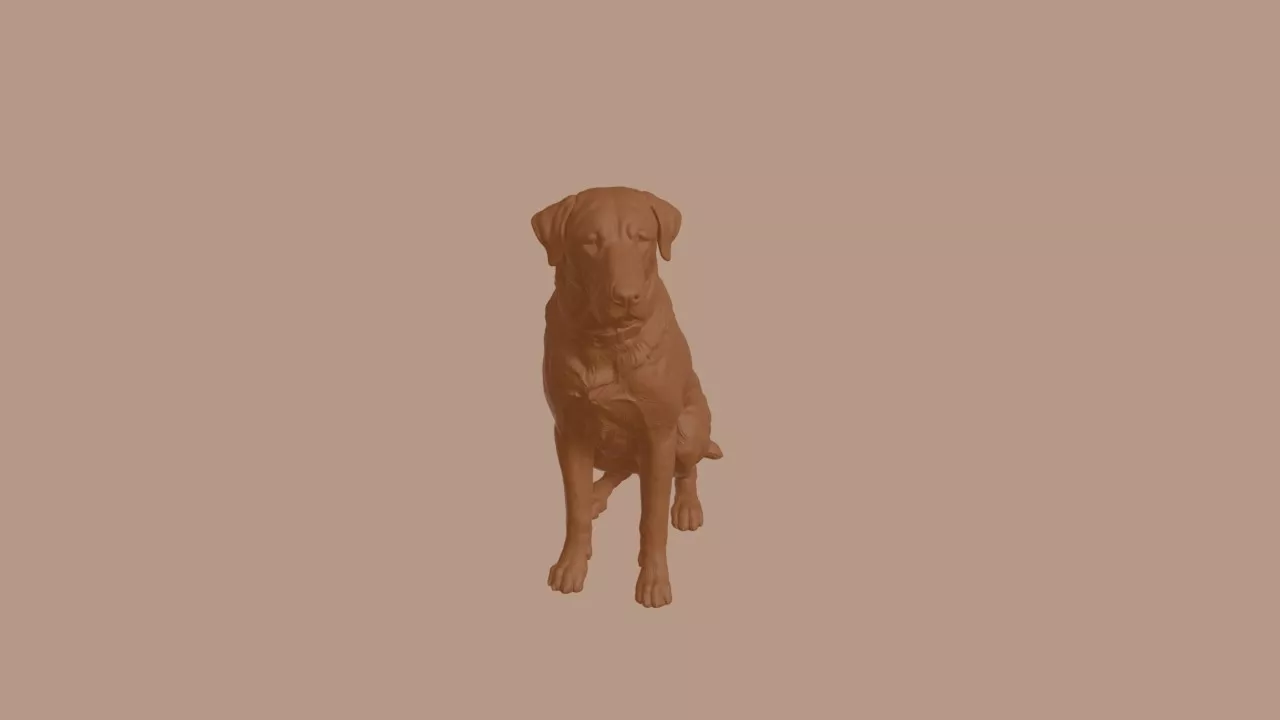 Anatolian Shepherd Dog in Sitting Pose 3D print model