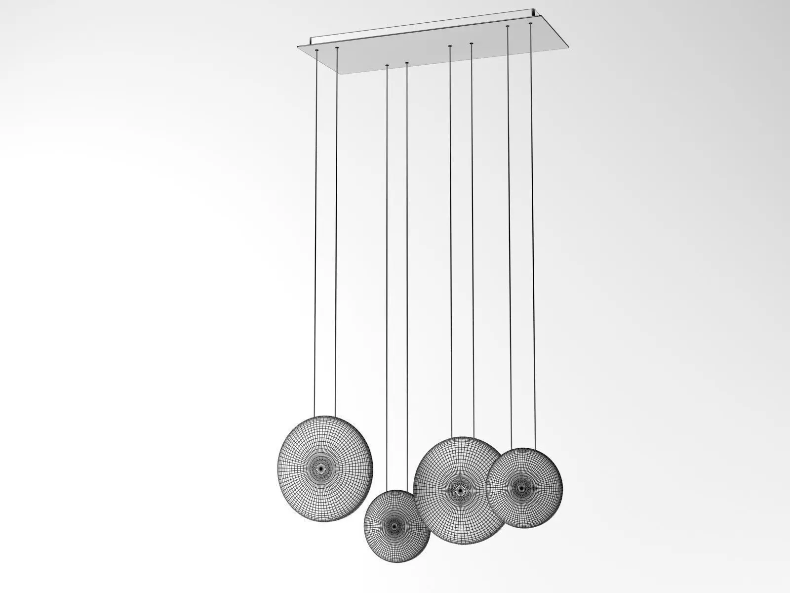 Cosmos pendant light with oval shape hanging from ceiling 3D model_10