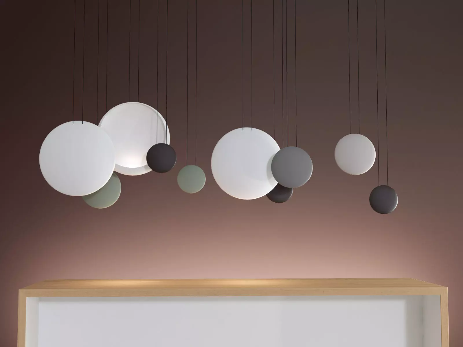 Cosmos pendant light with oval shape hanging from ceiling 3D model_0