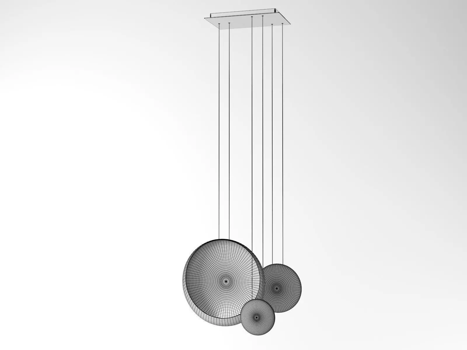 Cosmos pendant light with oval shape hanging from ceiling 3D model_9