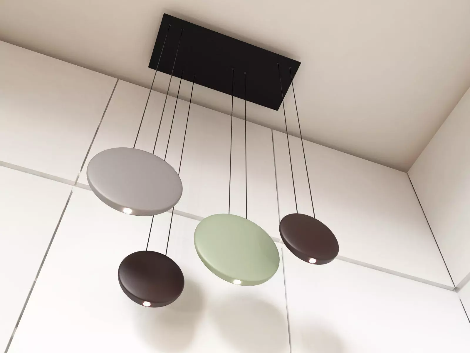 Cosmos pendant light with oval shape hanging from ceiling 3D model_4