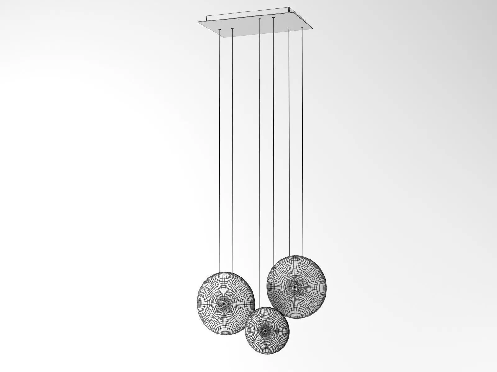 Cosmos pendant light with oval shape hanging from ceiling 3D model_8