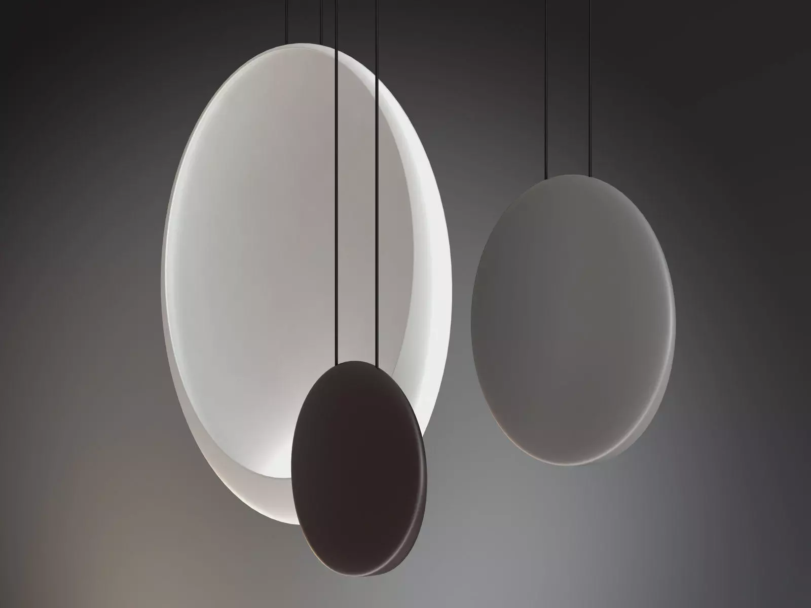 Cosmos pendant light with oval shape hanging from ceiling 3D model_5