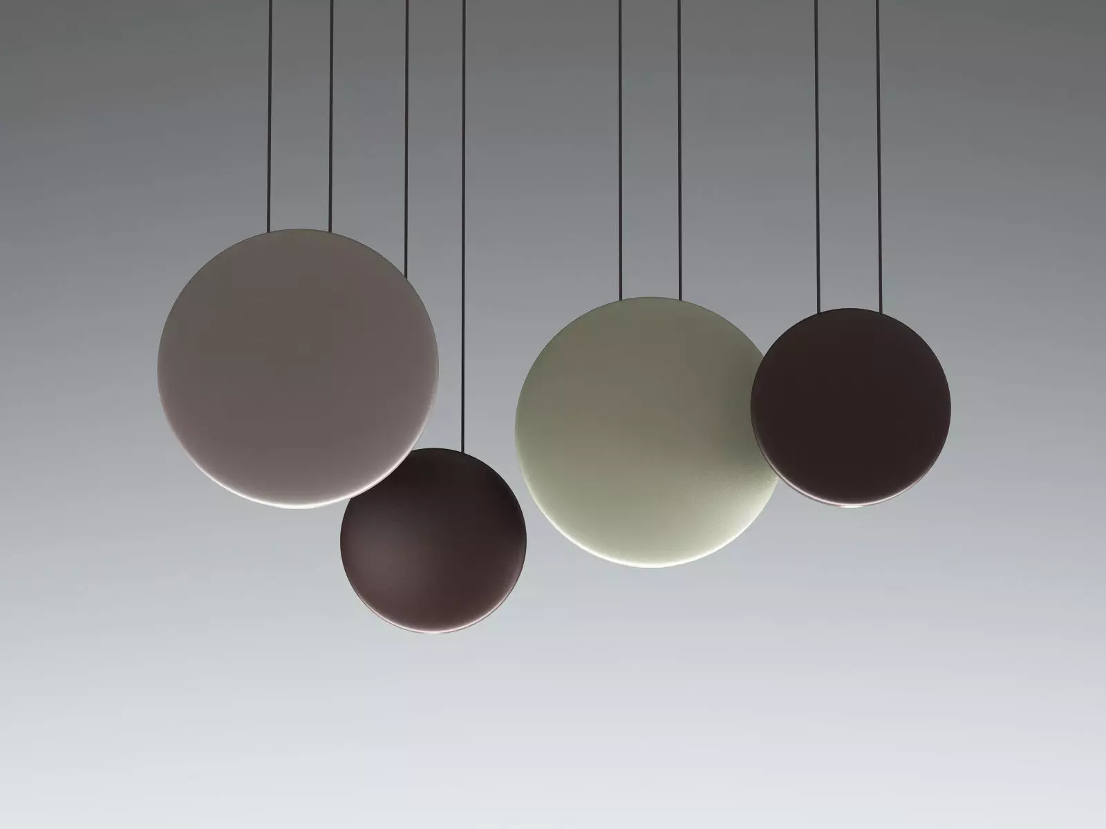 Cosmos pendant light with oval shape hanging from ceiling 3D model_1