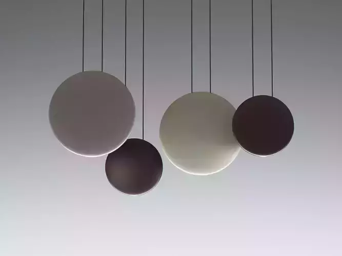 Cosmos pendant light with oval shape hanging from ceiling