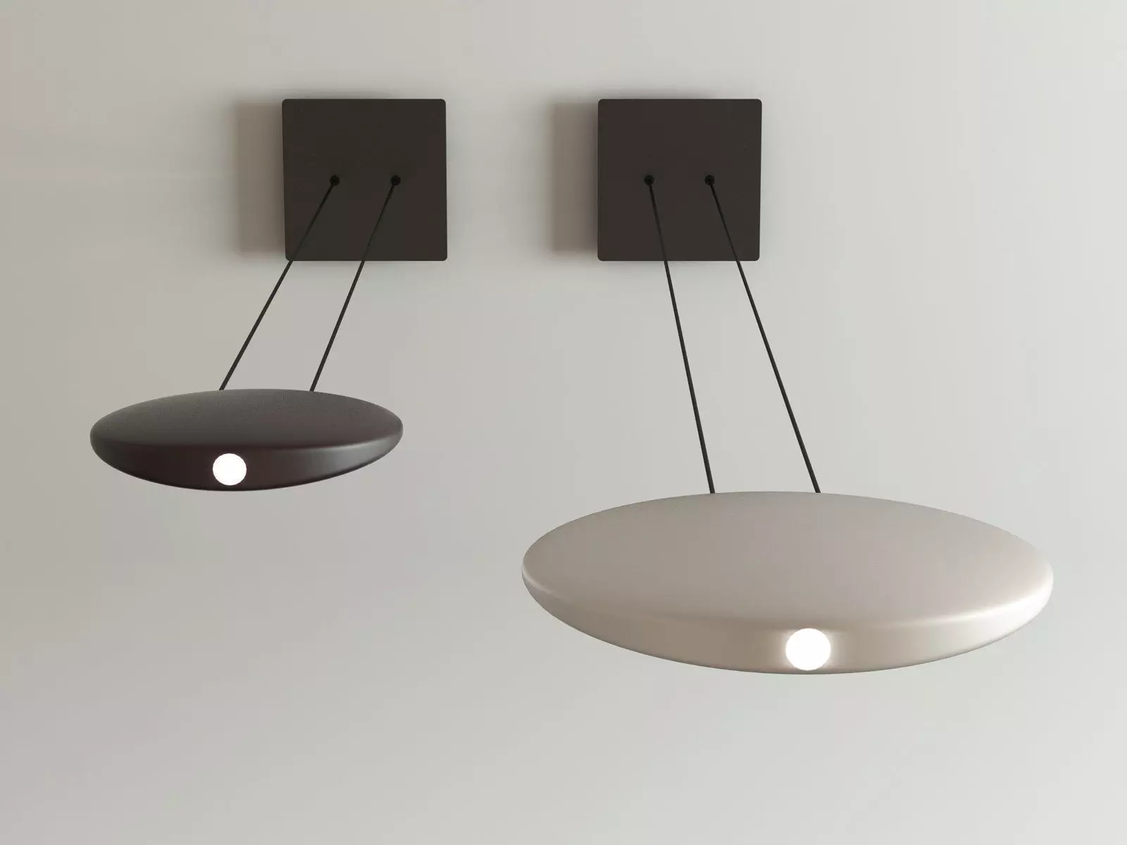 Cosmos pendant light with oval shape hanging from ceiling 3D model_3