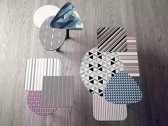 Doppler side table with two legs 3D model