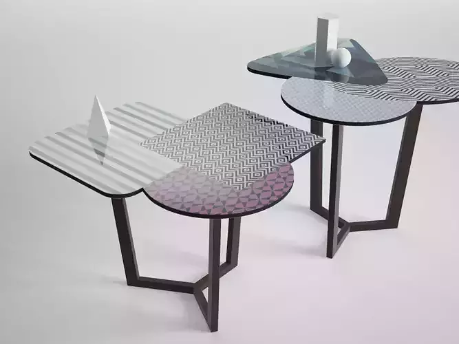 Doppler side table with two legs