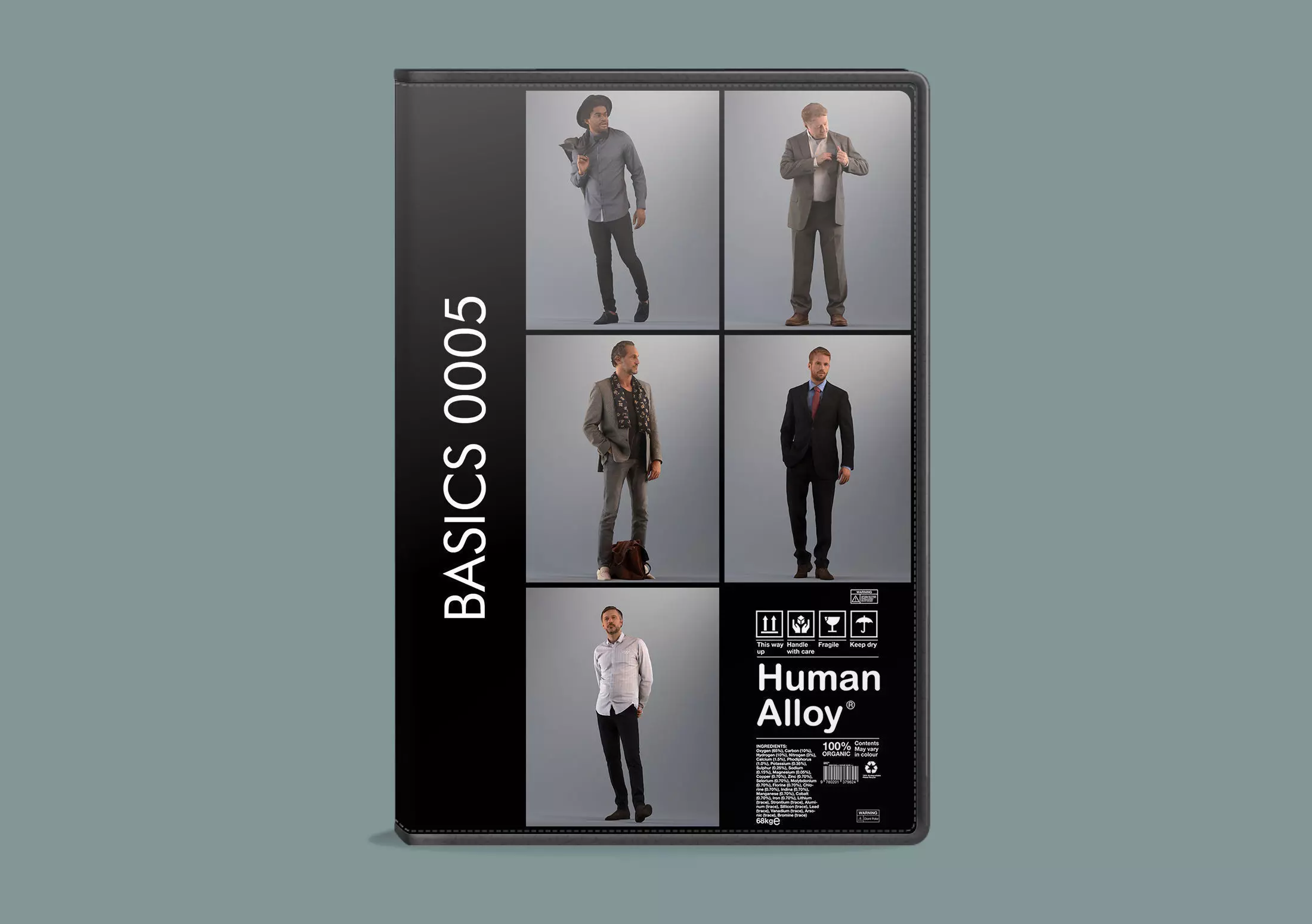 Set of 3D men walking Basics003 3D model_0