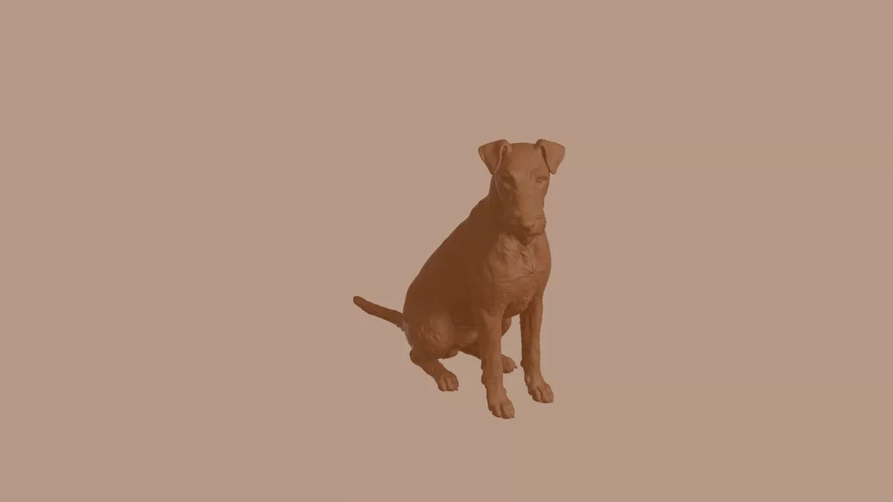 Irish Terrier Dog in Sitting Pose 3D print model