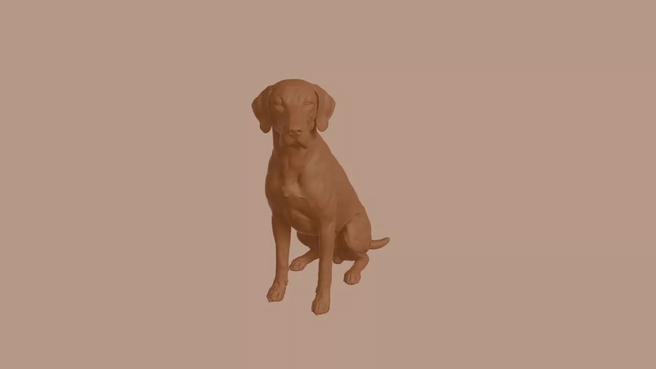 Harrier Dog in Sitting Pose 3D print model